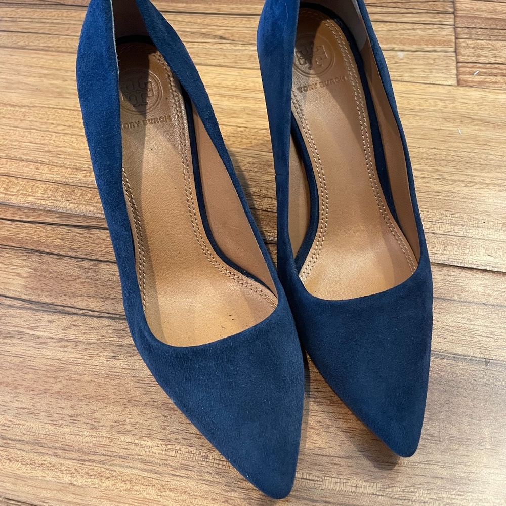 Tory Burch Blue Suede Heel Size 6.5
